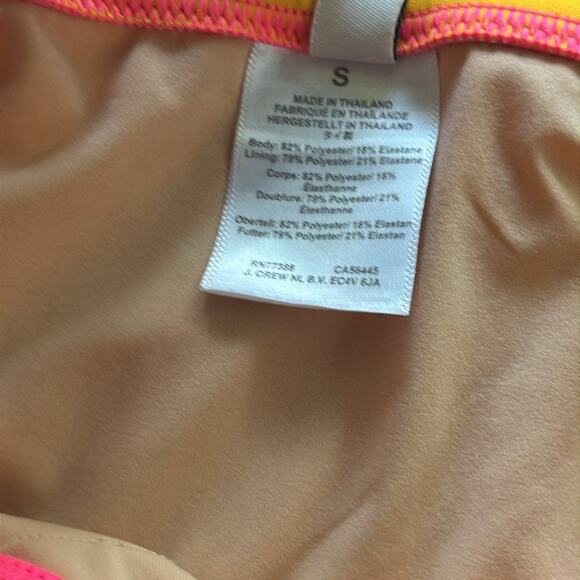 J.Crew Pink Orange Colorblock V-Neck One Piece Swimsuit Size Small - Picture 4 of 5